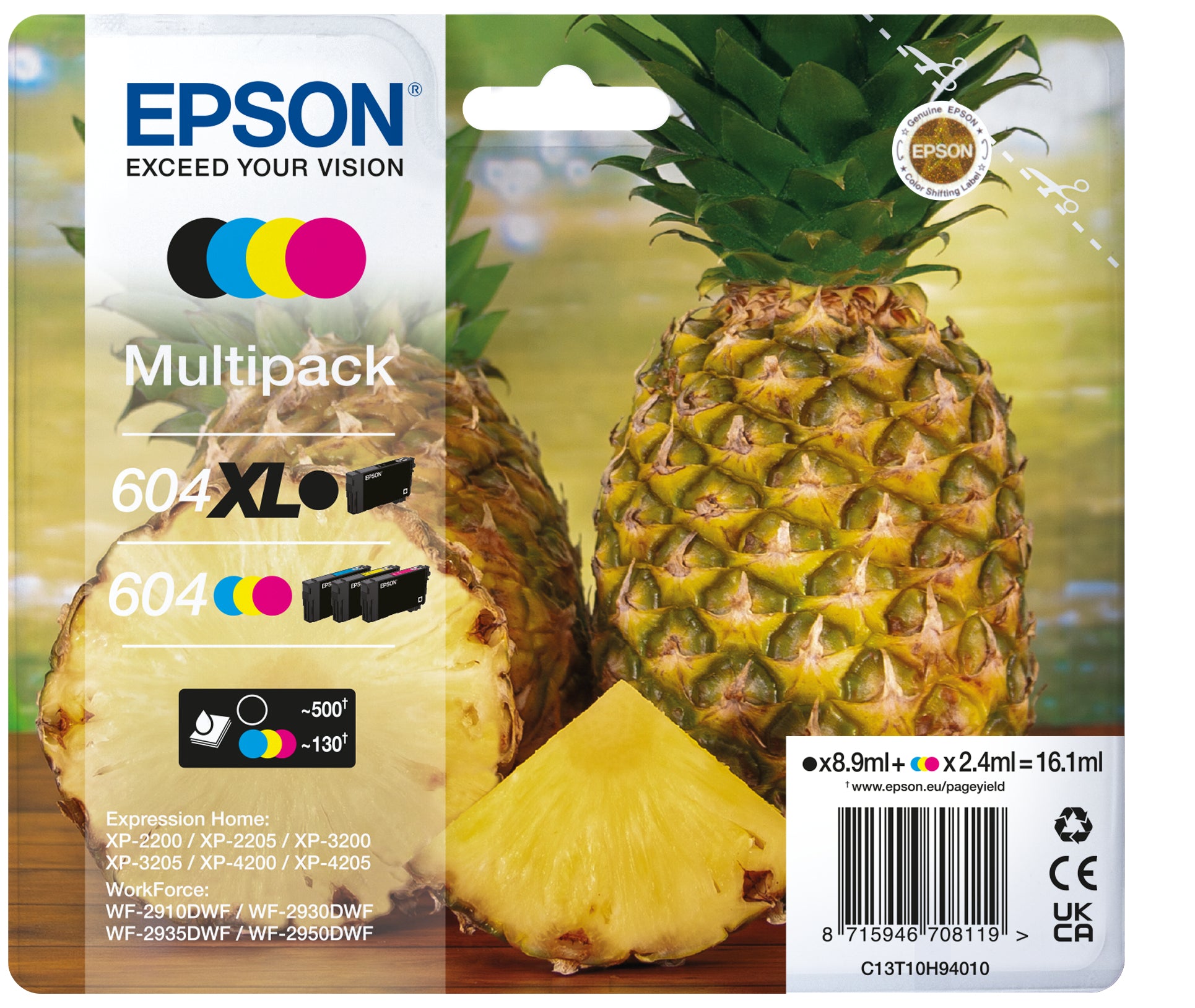 Epson 604XL cartuccia d'inchiostro 4 pz Originale Resa elevata (XL) Nero, Ciano, Magenta, Giallo