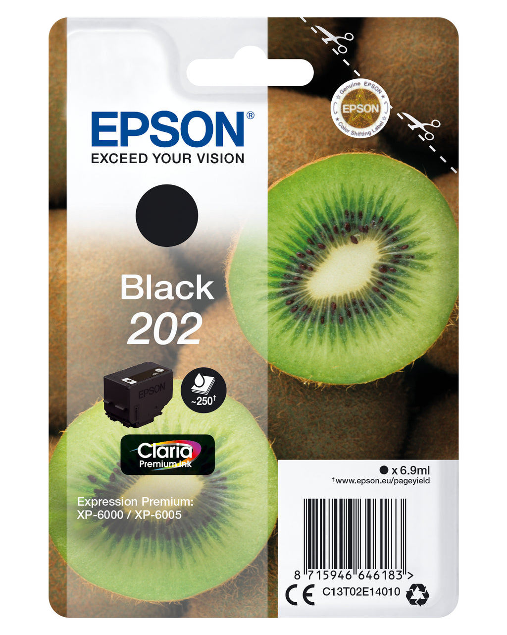 Epson Kiwi 202 cartuccia inchiostro originale nero 1pz