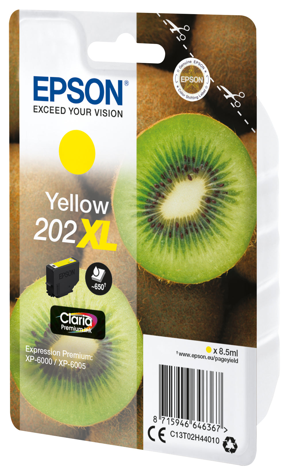 Epson Kiwi Singlepack Yellow 202XL Claria Premium Ink