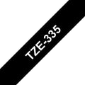 Brother TZE-335 nastro per etichettatrice Bianco su nero TZ