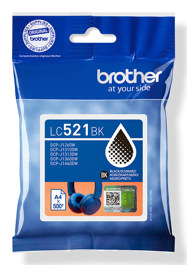 Brother LC521BK cartuccia d'inchiostro 1 pz Originale Nero