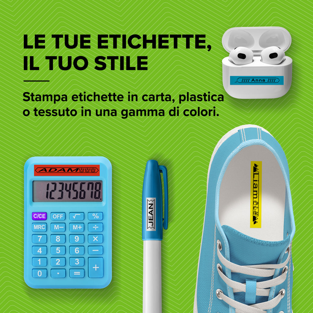 DYMO LetraTag etichette originali in plastica | rotolo da 12 mm x 4 m | stampa nera su bianco | LT etichette autoadesive per etichettatrice LetraTag | 1 pezzo