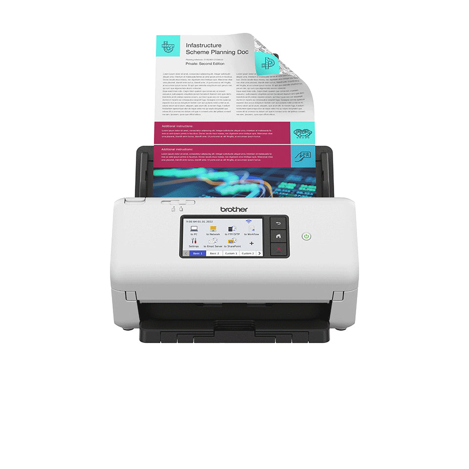 Brother ADS-4700W scanner Scanner con ADF + alimentatore di fogli 600 x 600 DPI A4 Nero, Bianco