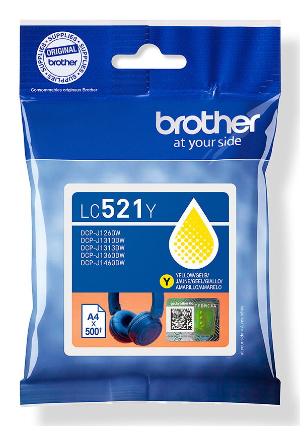 Brother LC521Y cartuccia d'inchiostro 1 pz Originale Giallo