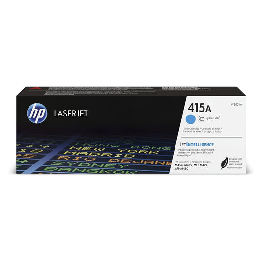 HP 415A W2031A, Cartuccia Toner Originale HP da 2100 Pagine, CIANO