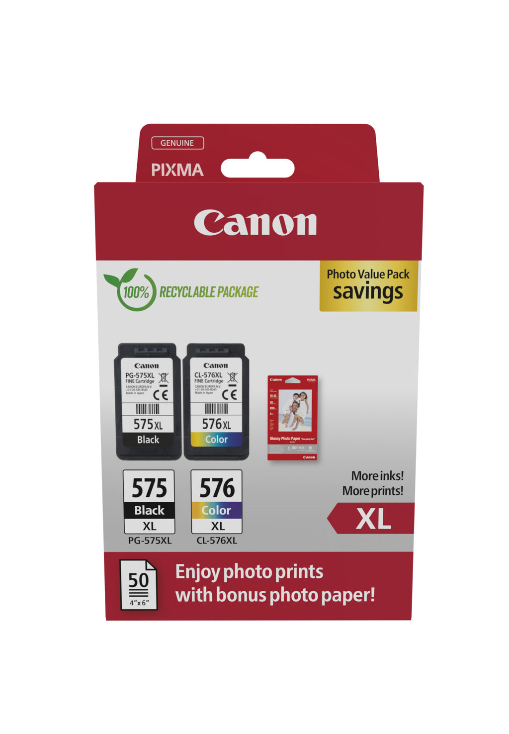 Canon 5437C006 cartuccia d'inchiostro 2 pz Originale Resa elevata (XL) Nero, Ciano, Magenta, Giallo