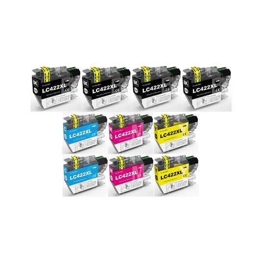 Cartucce compatibili con Brother LC -422  ( 4 Nero, 2 Ciano, 2 Magenta, 2 Giallo)