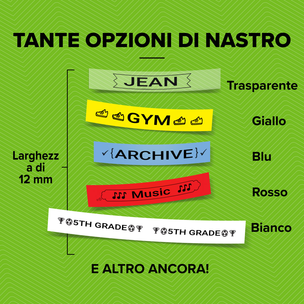 DYMO LetraTag etichette originali in plastica | rotolo da 12 mm x 4 m | stampa nera su bianco | LT etichette autoadesive per etichettatrice LetraTag | 1 pezzo