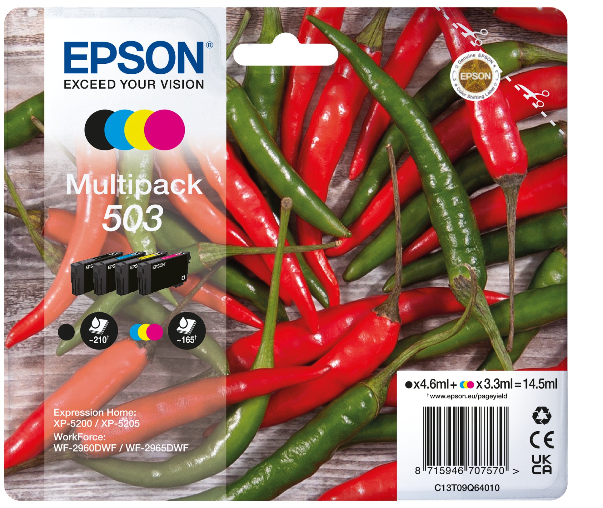 Epson 503 cartuccia d'inchiostro 4 pz Originale Resa standard Nero, Ciano, Magenta, Giallo