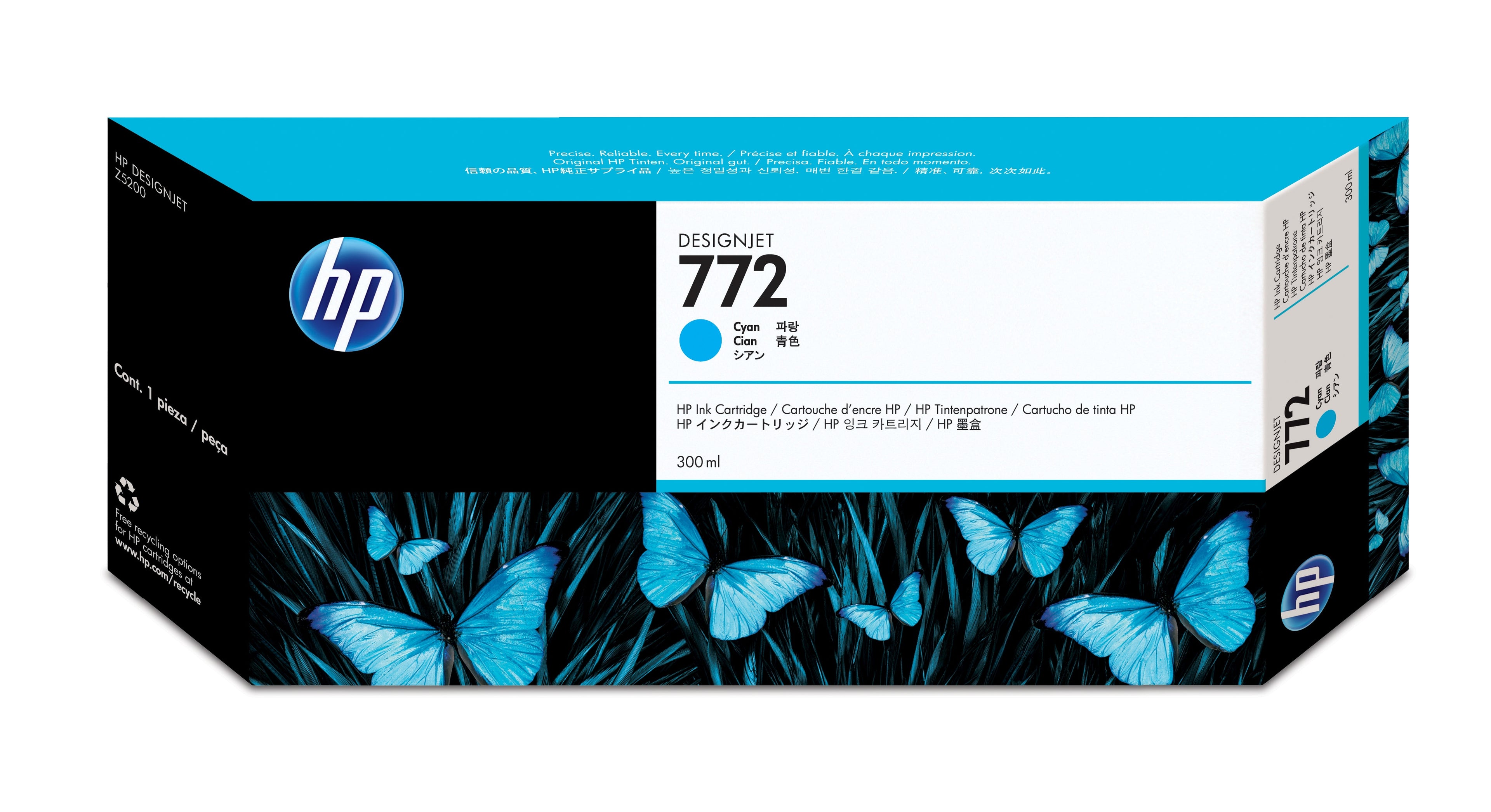HP Cartuccia inchiostro ciano DesignJet 772, 300 ml