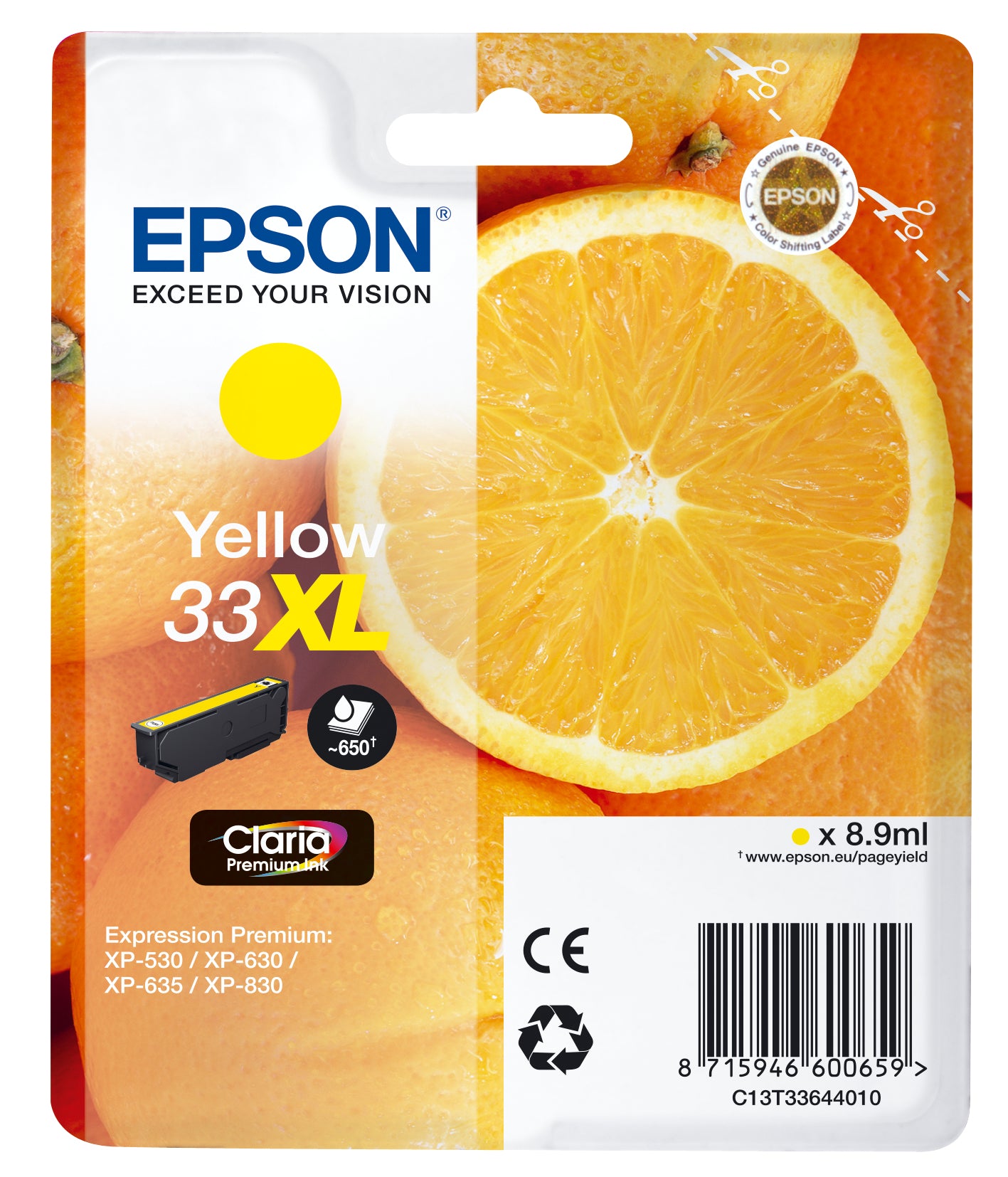 Epson Oranges Cartuccia Giallo T33XL Claria Premium