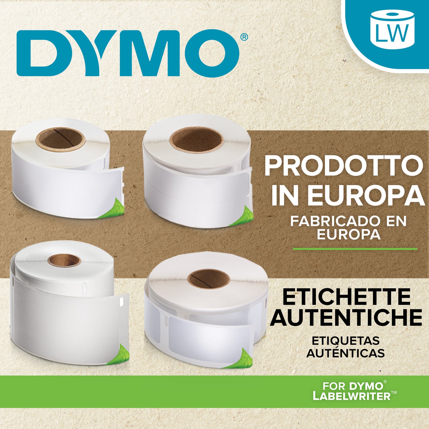 DYMO LW etichette di ritorno originali | 25 mm x 54 mm | 12 rotoli da 500 etichette facilmente staccabili | autoadesive | per etichettatrici LabelWriter | originali