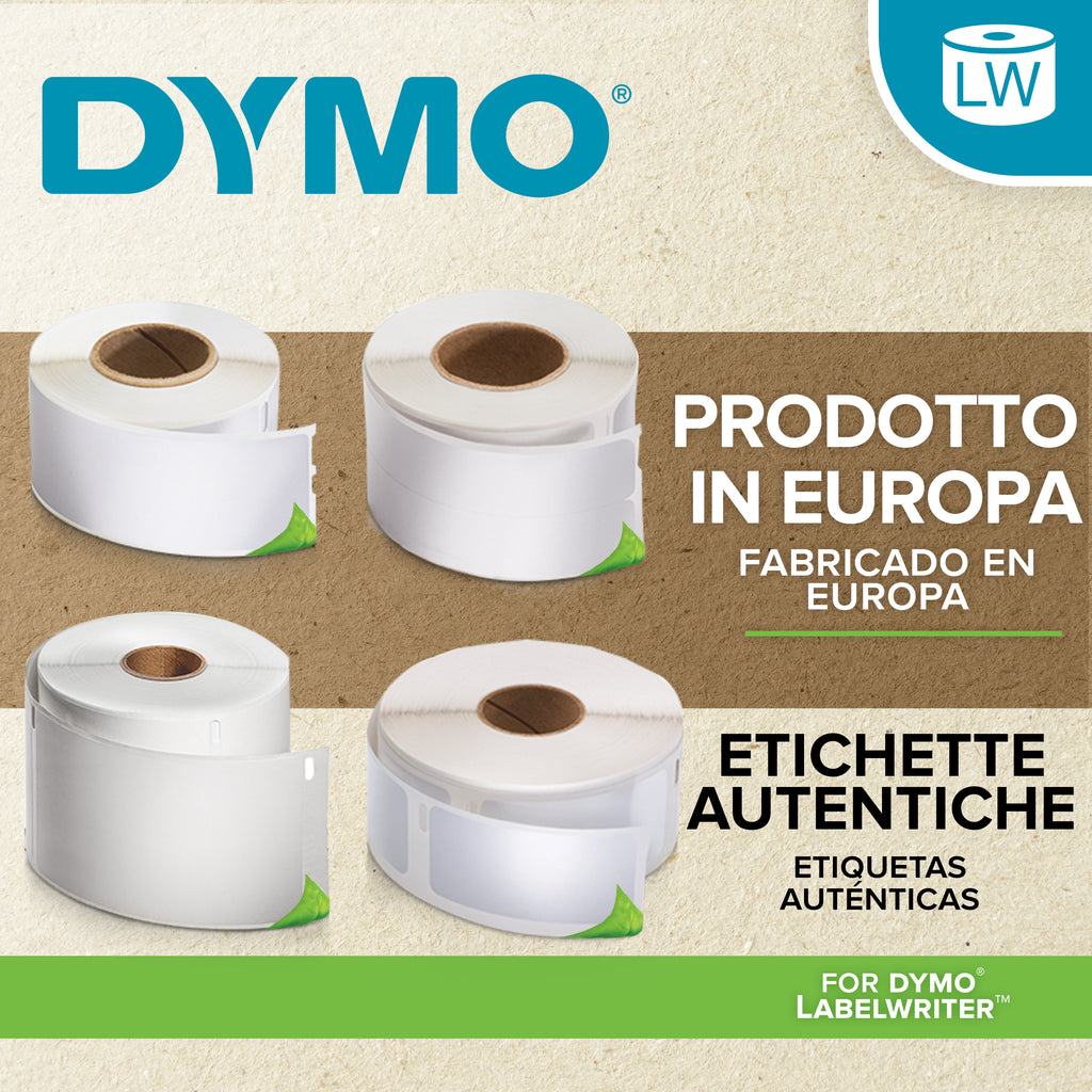 DYMO LW etichette per badge piccole | 41 mm x 89 mm | rotolo da 300 etichette facilmente staccabili | autoadesive | per etichettatrici LabelWriter | originali