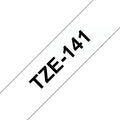 Brother TZE-141 nastro per etichettatrice Nero trasparente