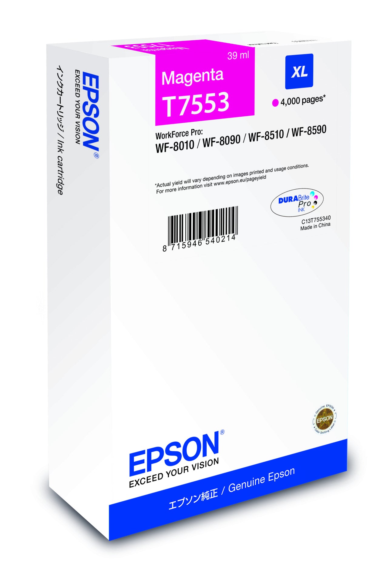 Epson C13T75534N cartuccia d'inchiostro 1 pz Originale Resa elevata (XL) Magenta