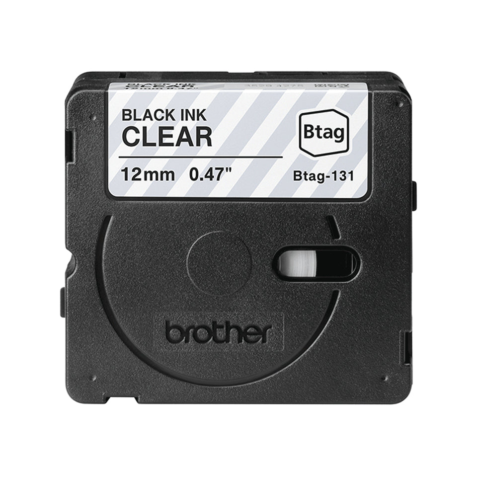 Brother BTAG-131 nastro per etichettatrice Nero trasparente