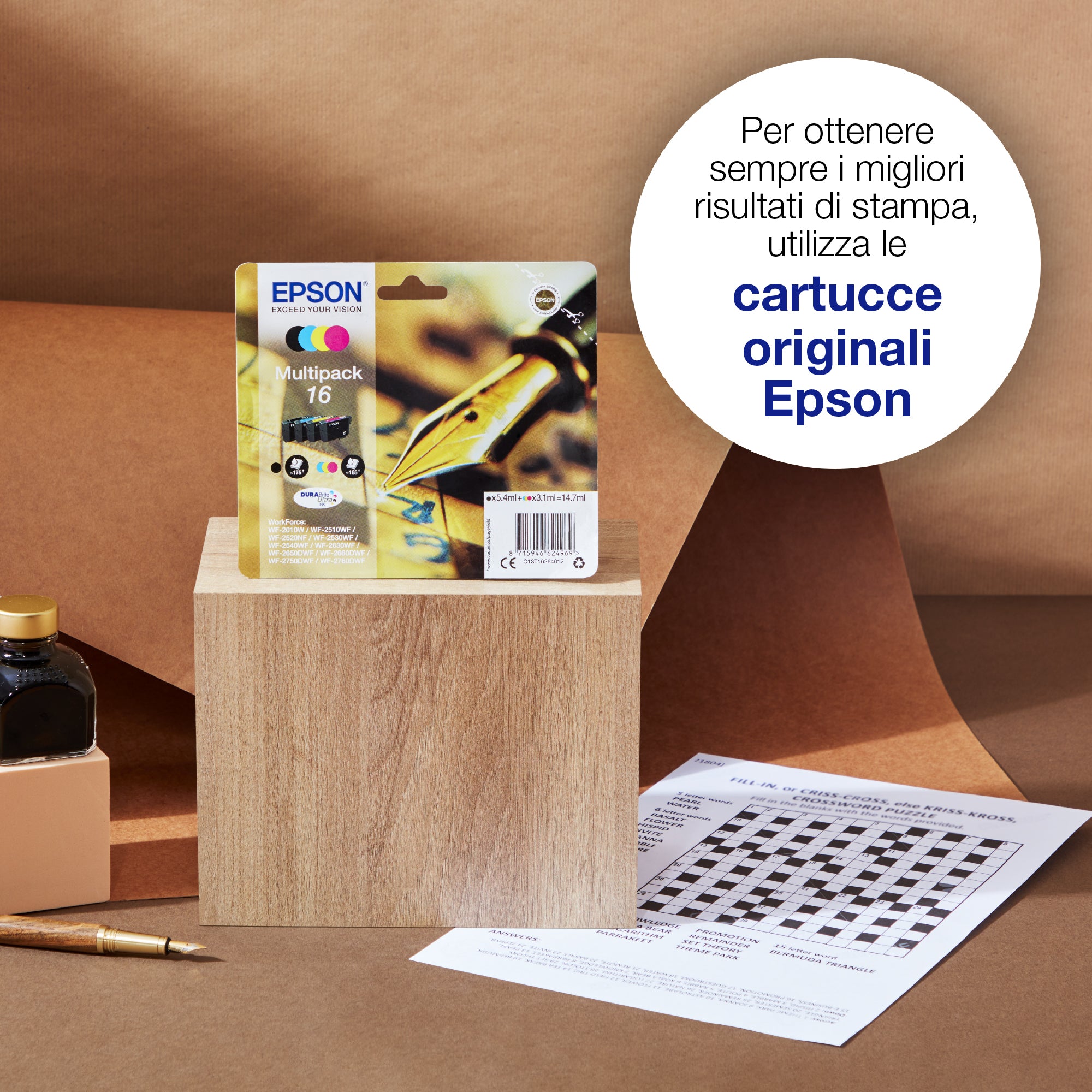 Epson Pen and crossword Singlepack Cyan 16XL DURABrite Ultra