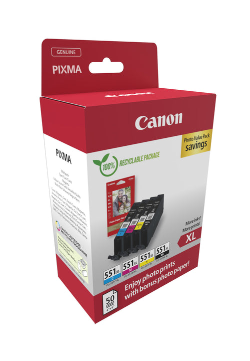 Canon 6443B008 cartuccia d'inchiostro 4 pz Originale Resa elevata (XL) Nero, Ciano, Magenta, Giallo