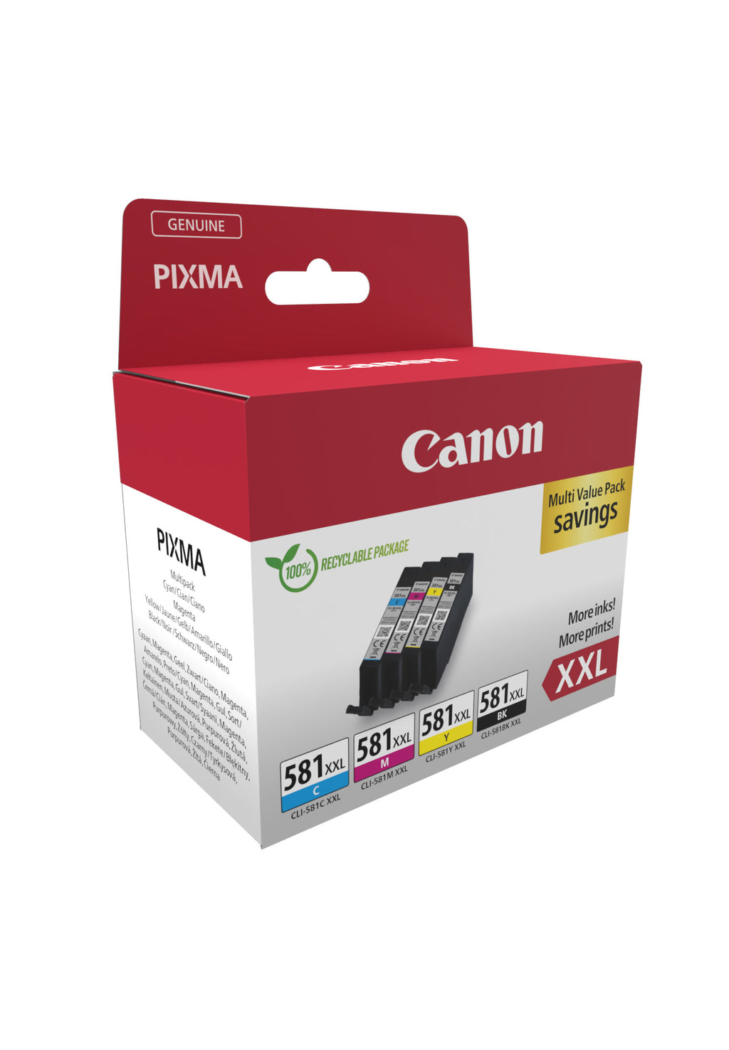 Canon 1998C007 cartuccia d'inchiostro 4 pz Originale Nero, Ciano, Magenta, Giallo