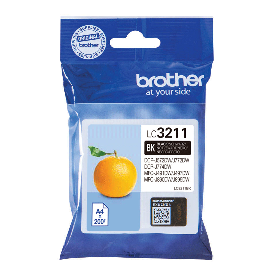 Brother LC3211BK cartuccia d'inchiostro 1 pz Originale Resa standard Nero