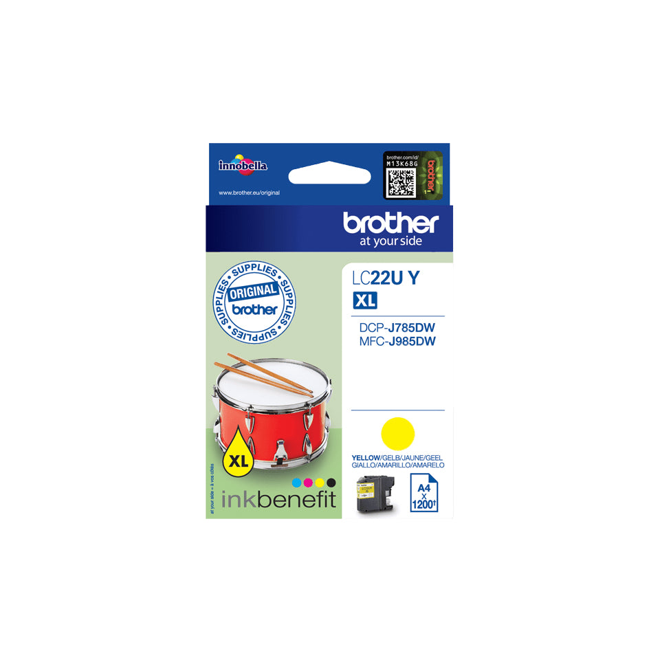 Brother LC22UY cartuccia d'inchiostro 1 pz Originale Resa elevata (XL) Giallo