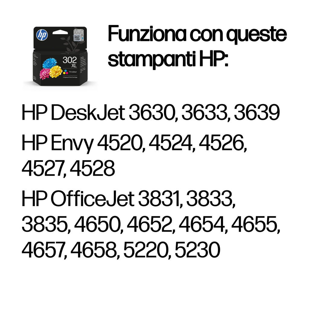 HP Cartuccia originale inchiostro tricromia ad alta capacità 302XL
