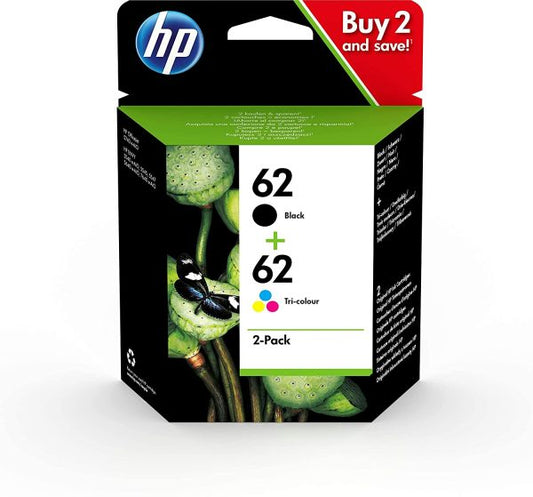 HP 62 Black - Confezione da 2 cartucce ( 2 Nero e 1 Colore )