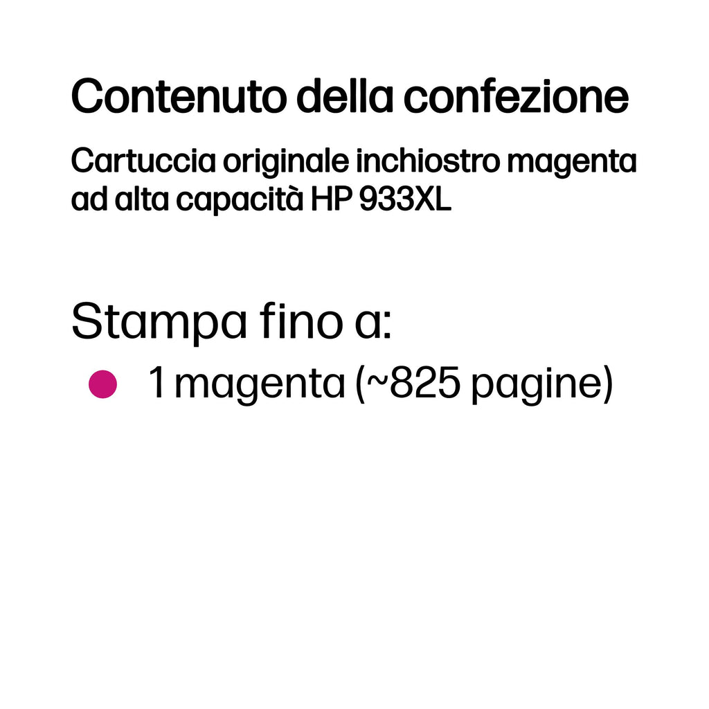 HP Cartuccia originale inchiostro magenta ad alta capacità 933XL