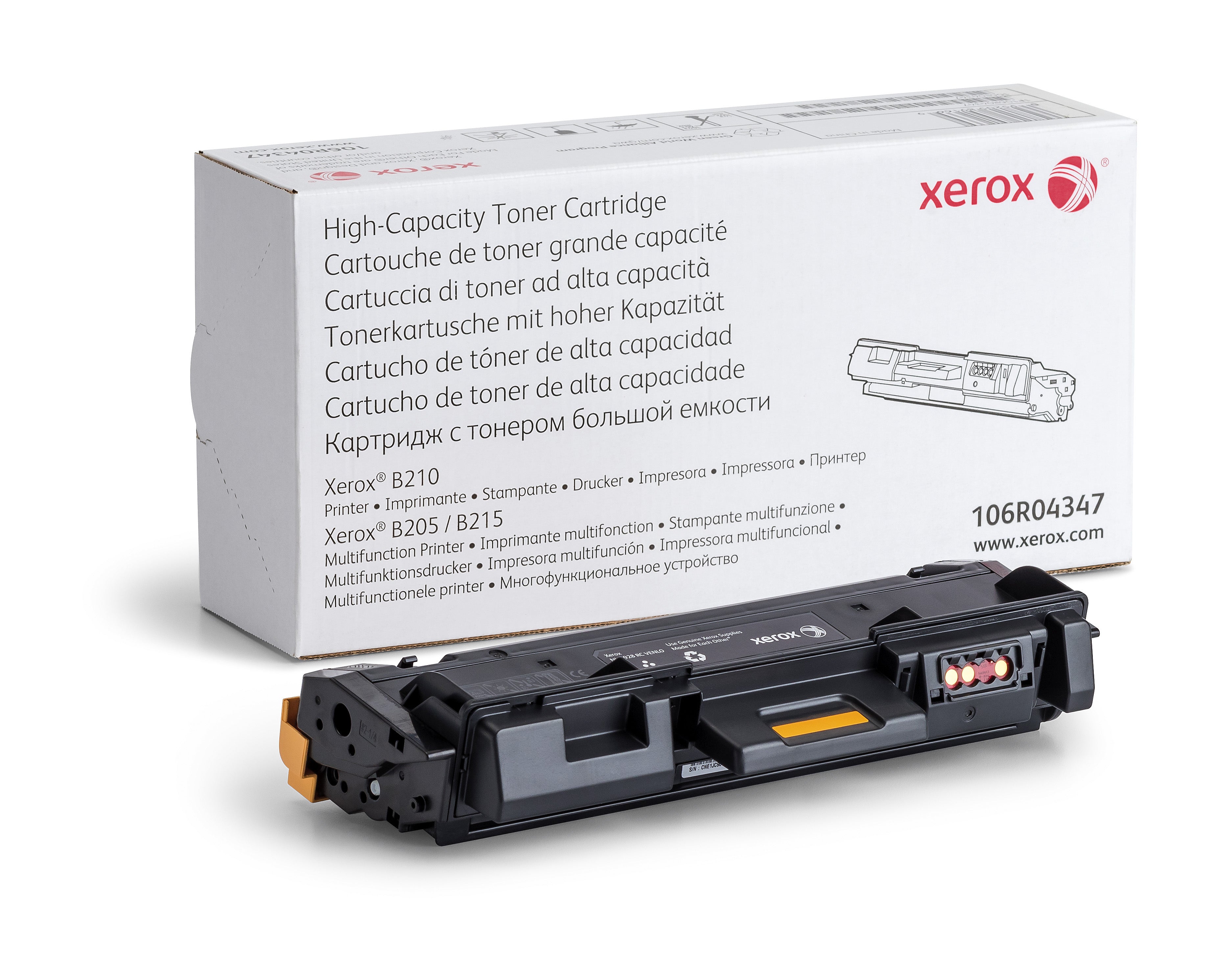Xerox Cartuccia toner Nero a Alta capacità da 3000 Pagine per Stampante ® B210, Stampante multifunzione ® B205/ ® B215 (106R04347)