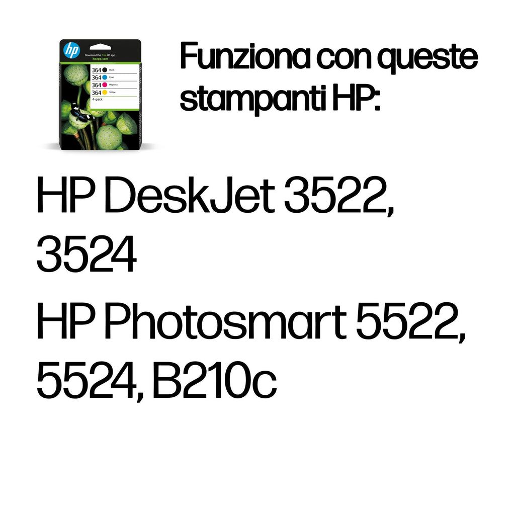 HP Confezione da 4 cartucce originali di inchiostro nero/ciano/magenta/giallo 364