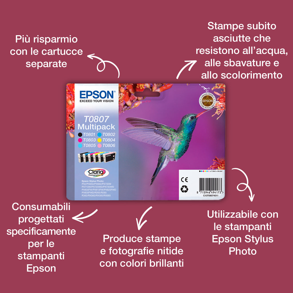 Epson Hummingbird Multipack a 6 colori