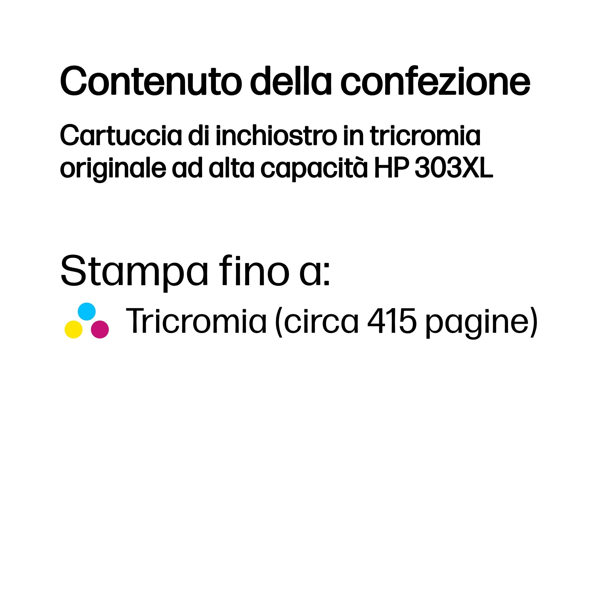 HP Cartuccia di inchiostro in tricromia originale ad alta capacità 303XL