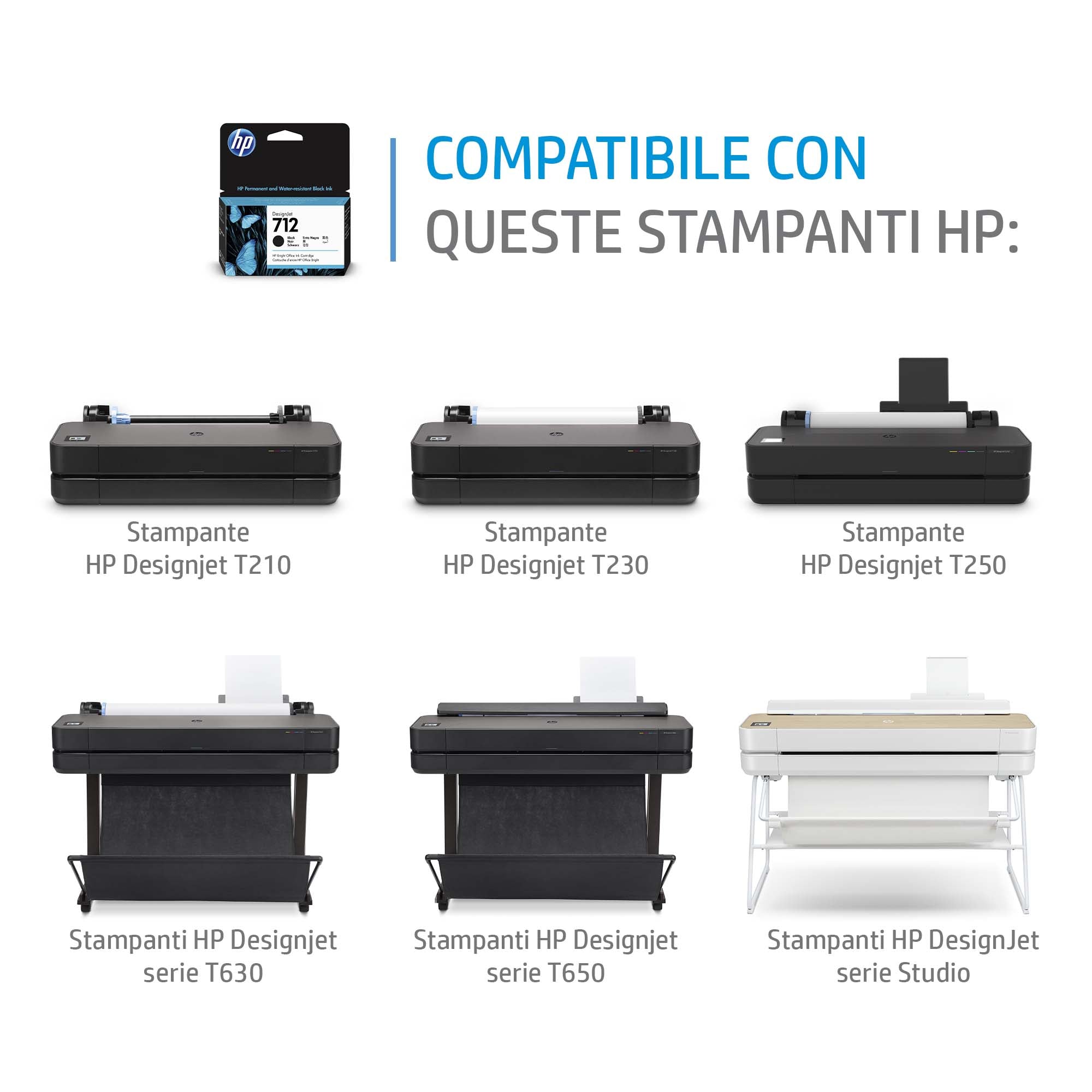 HP Confezione da 3 cartucce di inchiostro giallo originale DesignJet 712 da 29 ml