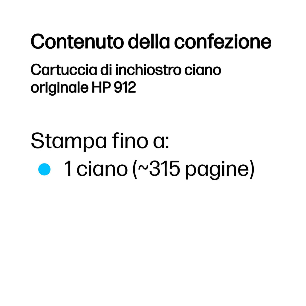 HP Cartuccia di inchiostro ciano originale 912