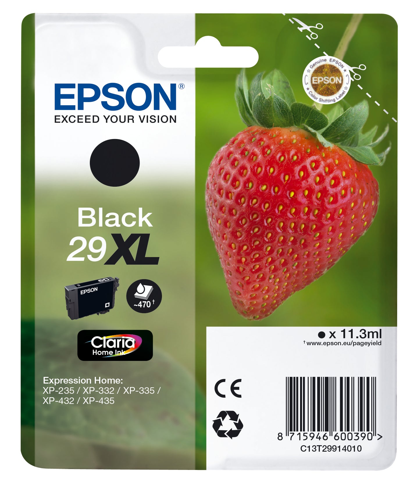 Epson Strawberry Cartuccia Nero T29XL Claria