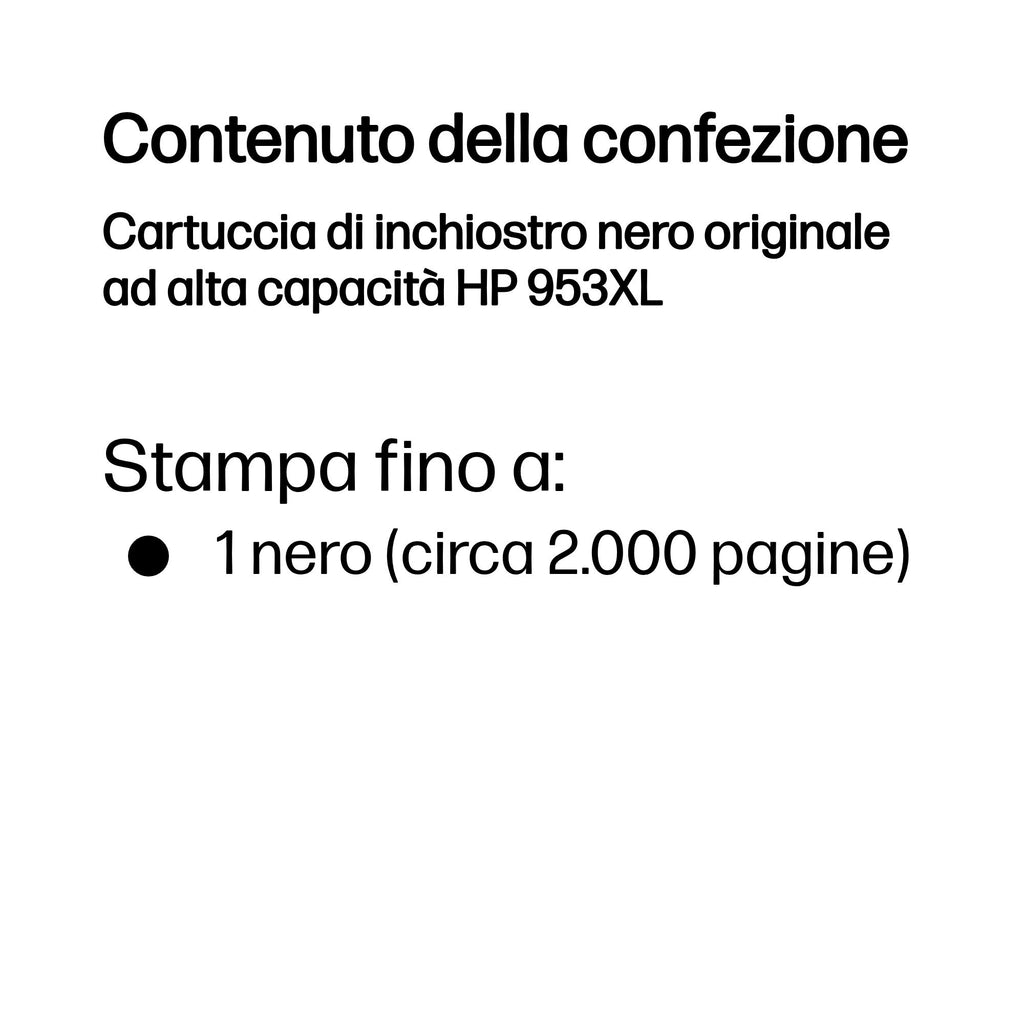HP Cartuccia di inchiostro nero originale ad alta capacità 953XL