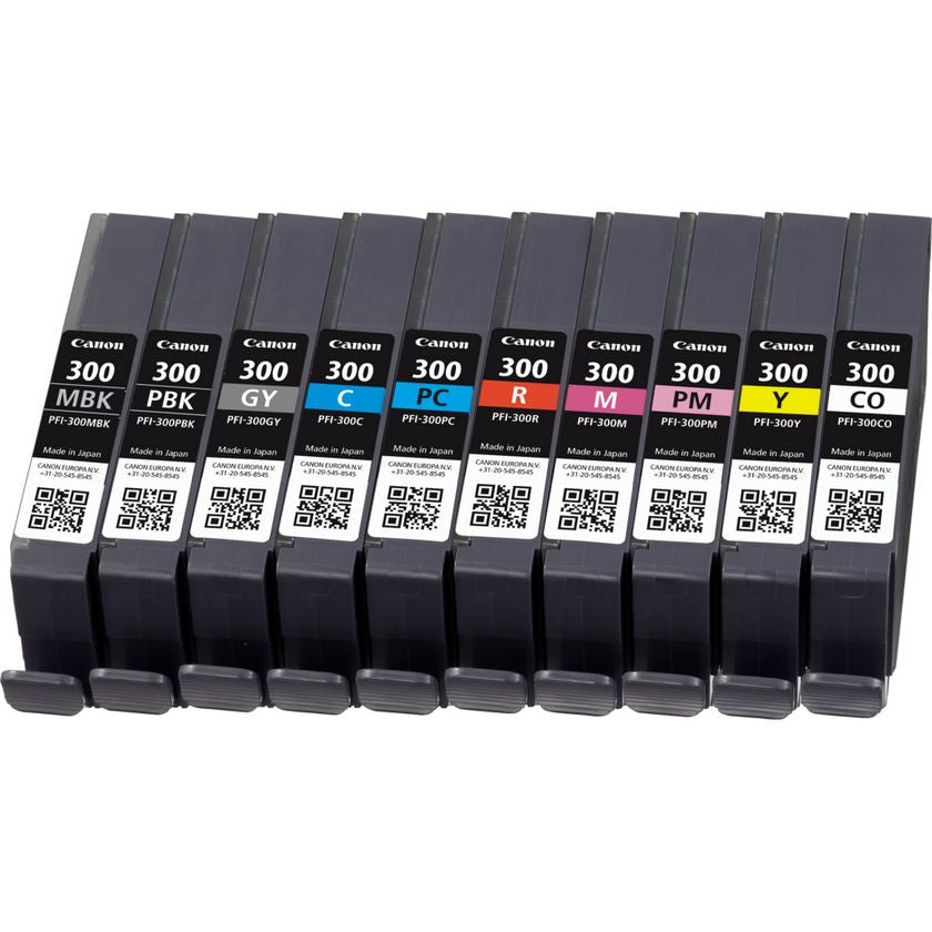 Canon PFI-300 cartuccia d'inchiostro 10 pz Originale Nero, Blu, Ciano, Grigio, Magenta, Nero per foto, Magenta per foto, Rosso, Giallo