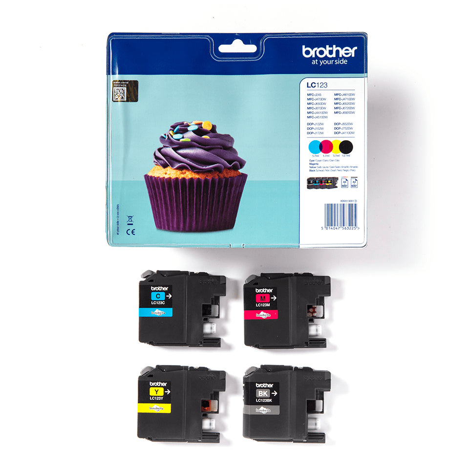 Brother LC-123VALBP cartuccia d'inchiostro 4 pz Originale Nero, Ciano, Magenta, Giallo