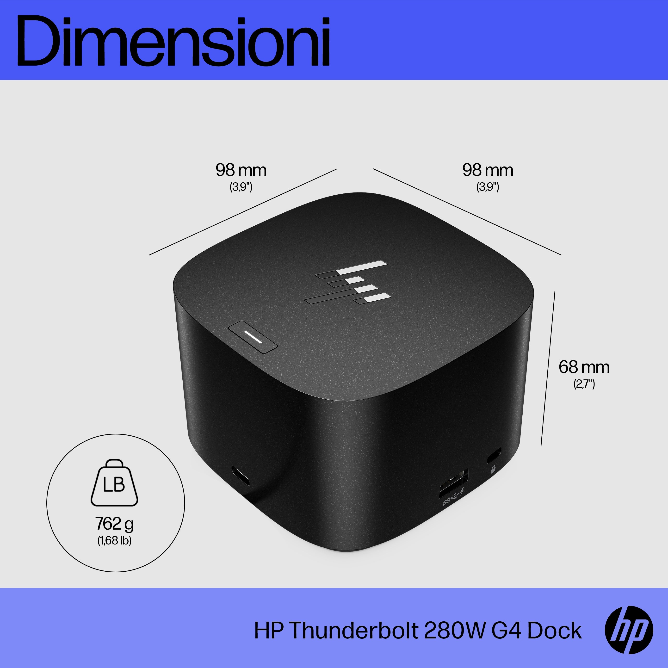 HP Thunderbolt Dock 280W G4 con cavo combo