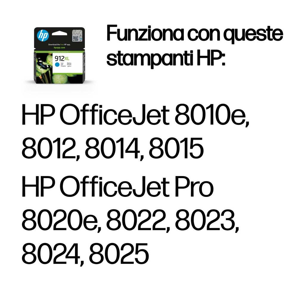 HP Cartuccia di inchiostro ciano originale 912XL ad alta capacità
