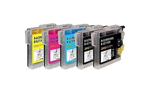 Cartucce Compatibili per Brother LC-980 (2 Nero, 1 Ciano, 1 Magenta, 1 Giallo)