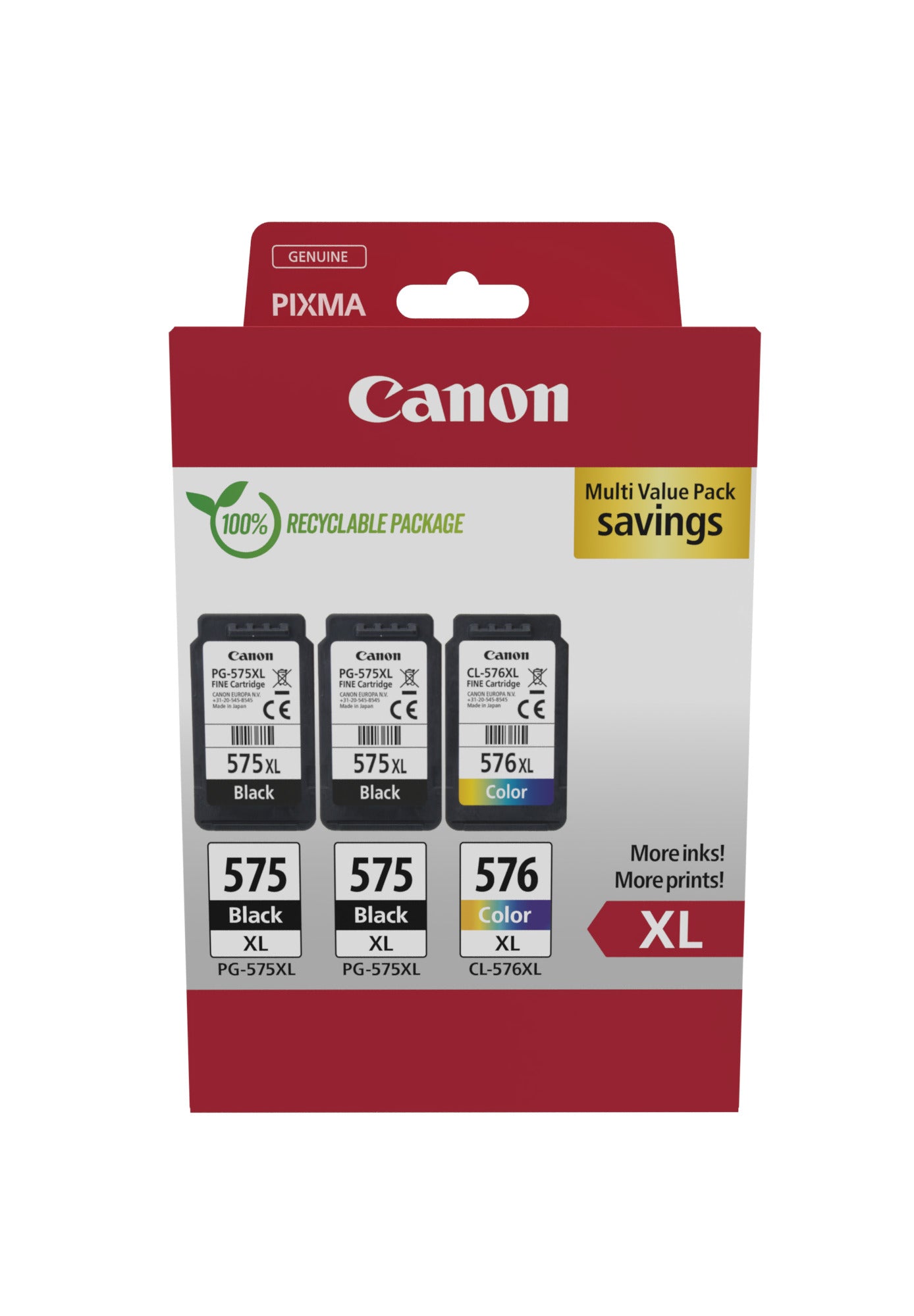 Canon 5437C004 cartuccia d'inchiostro 3 pz Originale Resa elevata (XL) Nero, Ciano, Magenta, Giallo