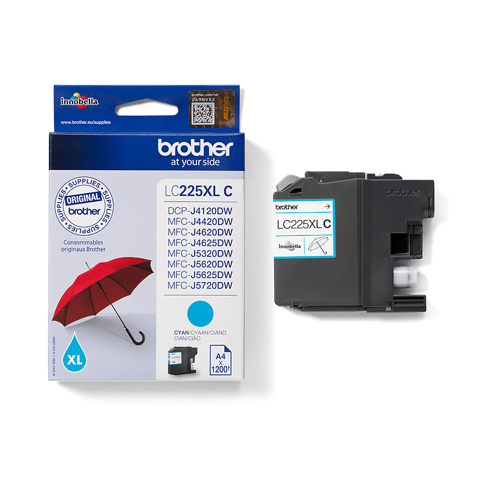 Brother LC225XLC cartuccia d'inchiostro 1 pz Originale Resa elevata (XL) Ciano