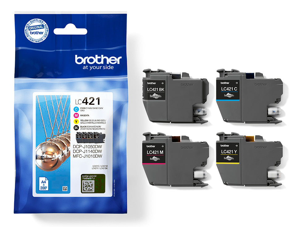 Brother LC-421VAL PagePack 4 pz Originale Resa standard Nero, Ciano, Magenta, Giallo