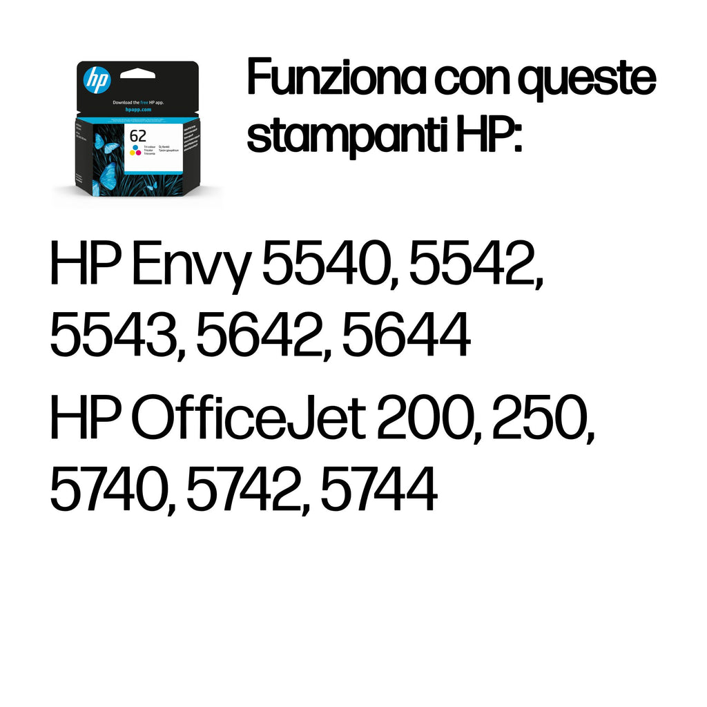 HP Cartuccia originale inchiostro tricromia 62