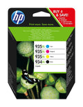 HP Confezione da 4 cartucce di inchiostro originale ad alta capacità 934XL nei colori nero/935XL ciano/magenta/giallo