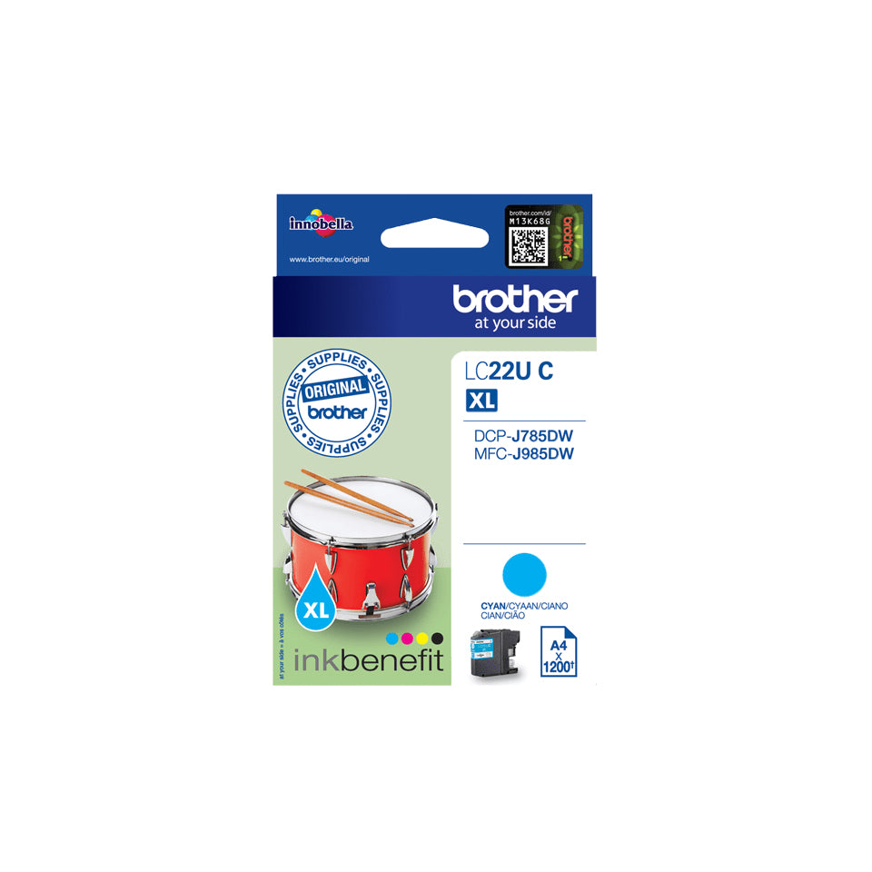 Brother LC22UC cartuccia d'inchiostro 1 pz Originale Resa elevata (XL) Ciano