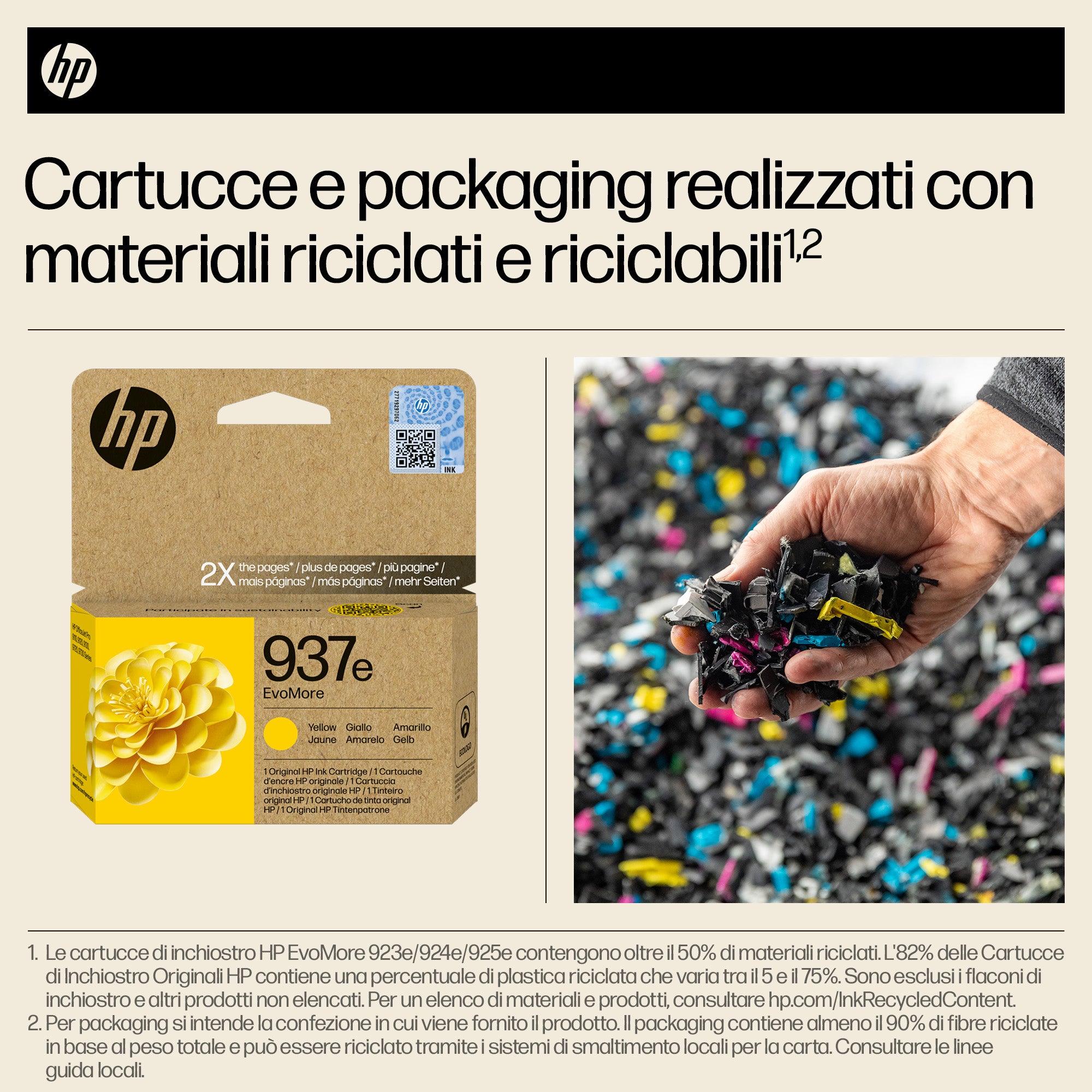 HP Cartuccia di inchiostro giallo originale 937e EvoMore
