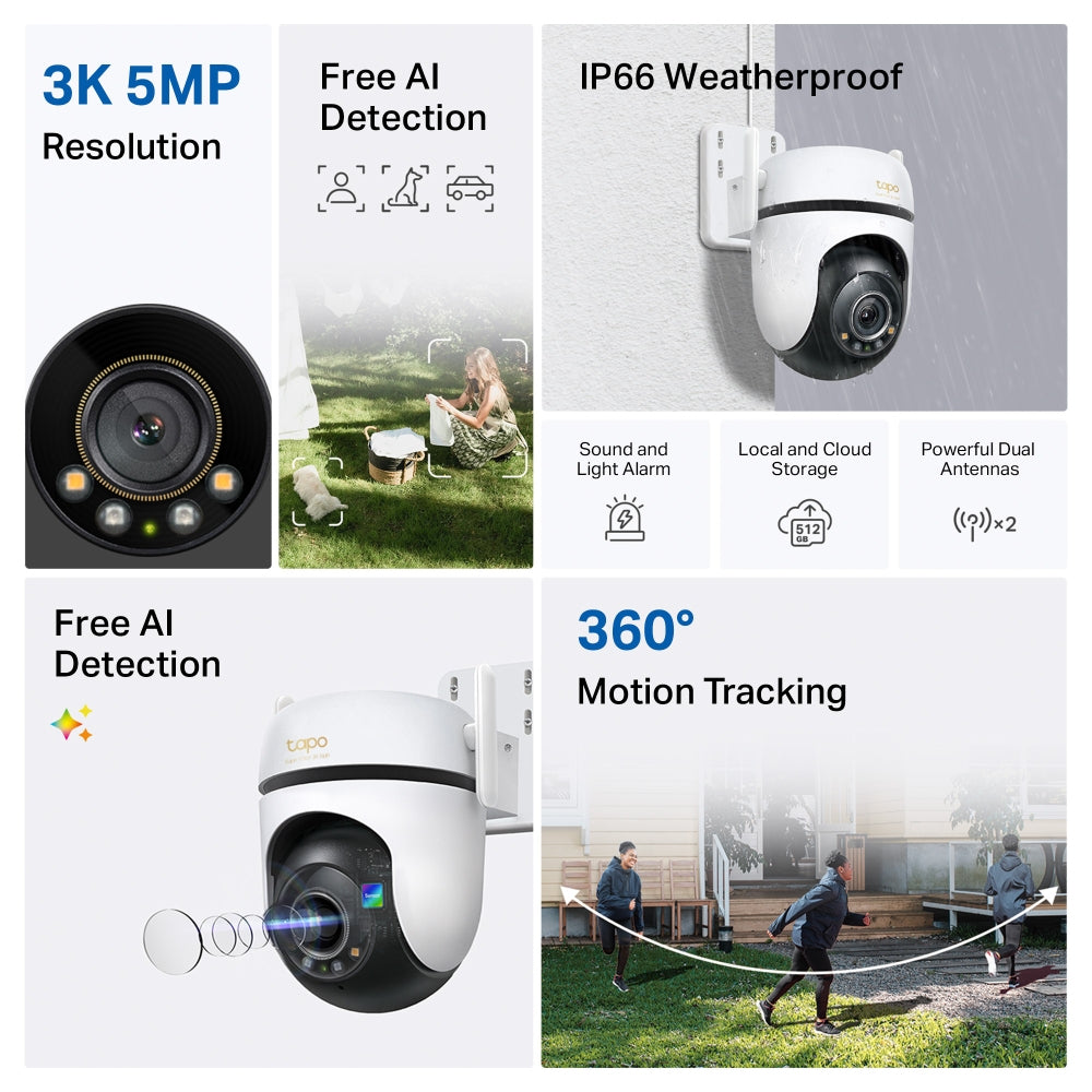 TP-Link TAPO C530WS telecamera di sorveglianza Torretta Telecamera di sicurezza IP Esterno 2880 x 1620 Pixel Parete