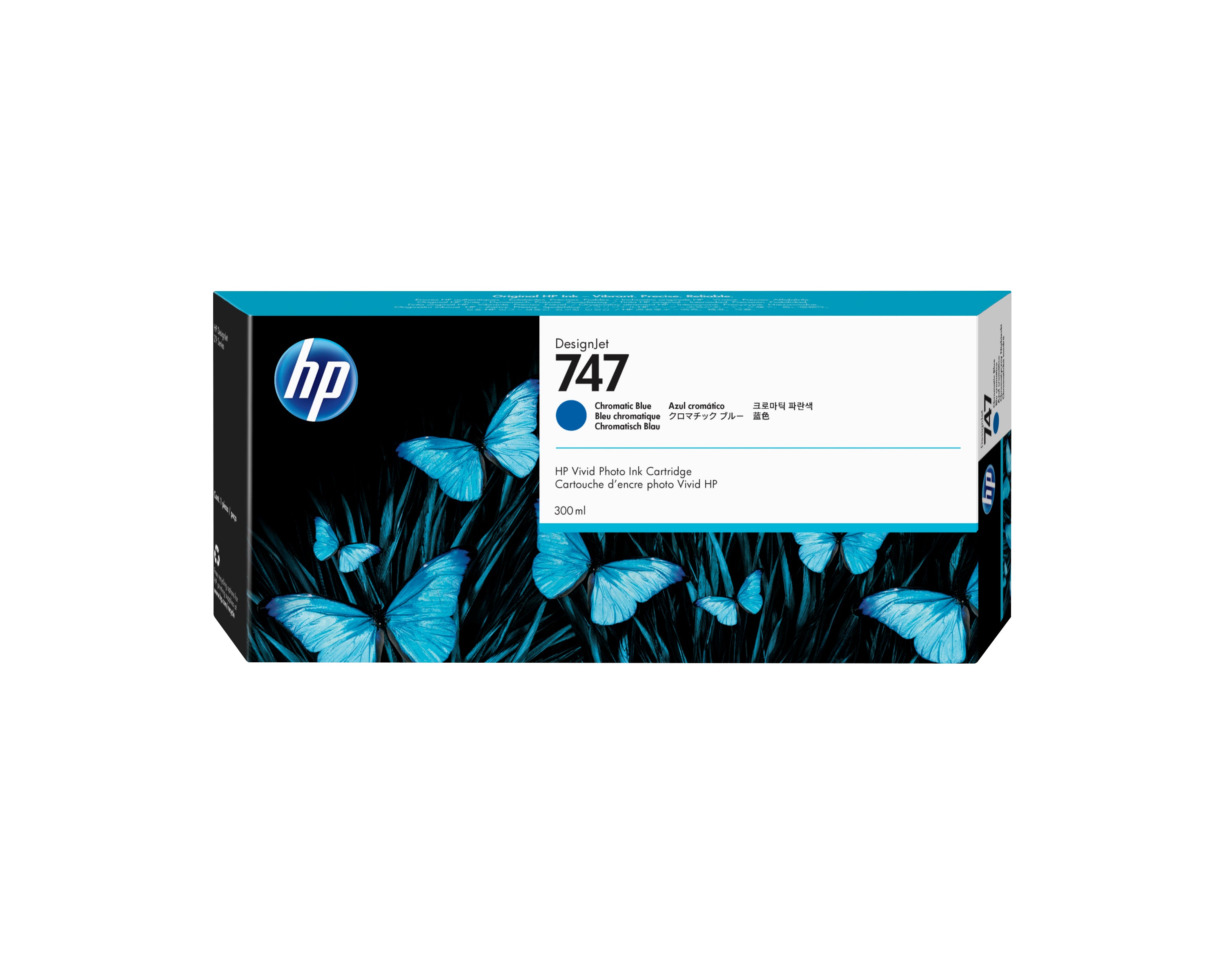 HP Cartuccia di inchiostro blu cromatico 747 DesignJet da 300 ml